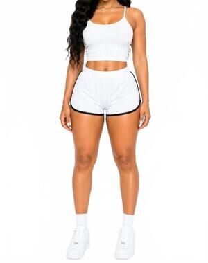 NEW JNK must be summer cotton stretch dolphin trim shorts in white